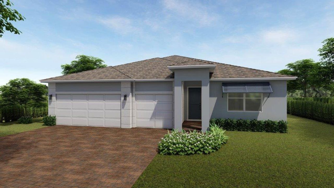 Representative exterior photo of a completed home built from the Fraser by D.R. Horton in Capistrano, Cutler Bay, FL (Image 2).