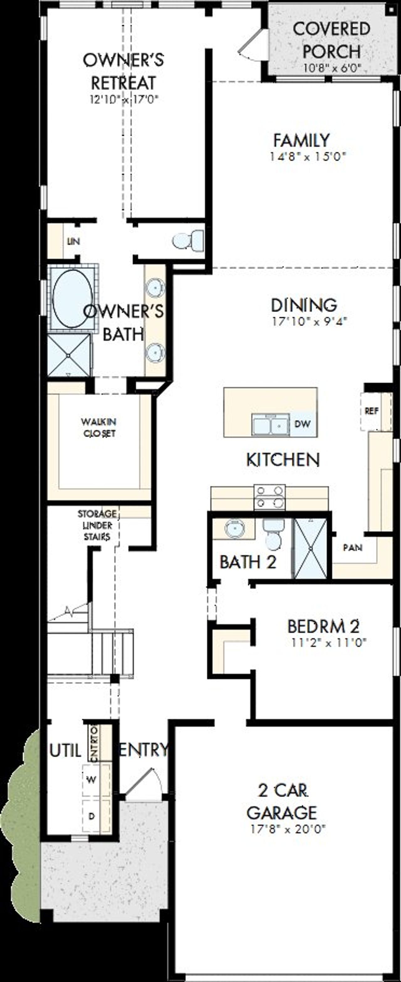 2D floor plan layout of this home in South Brook, Leander, TX (Image 2).