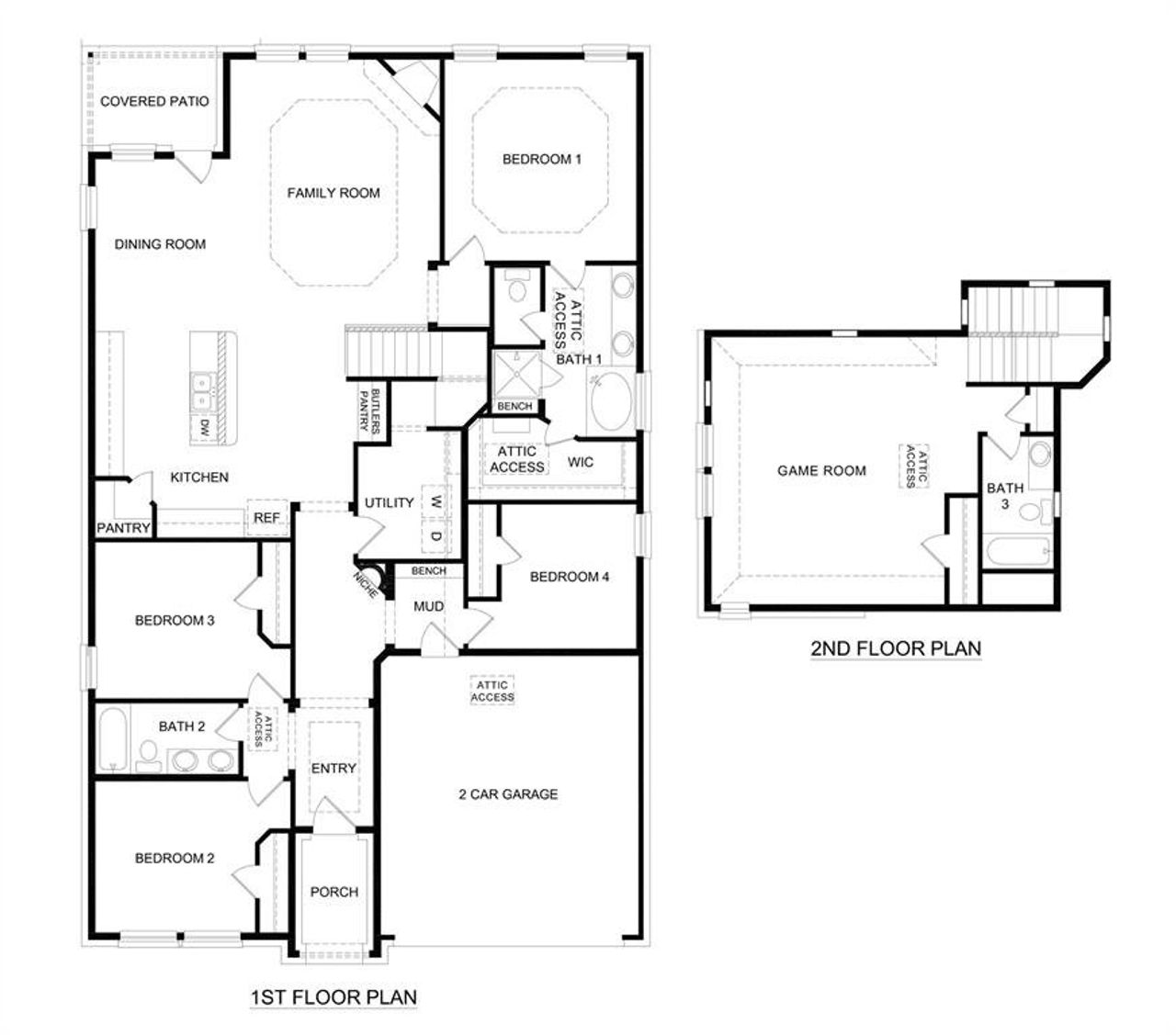 2D floor plan layout of this home in Morning Ridge, Princeton, TX (Image 2).