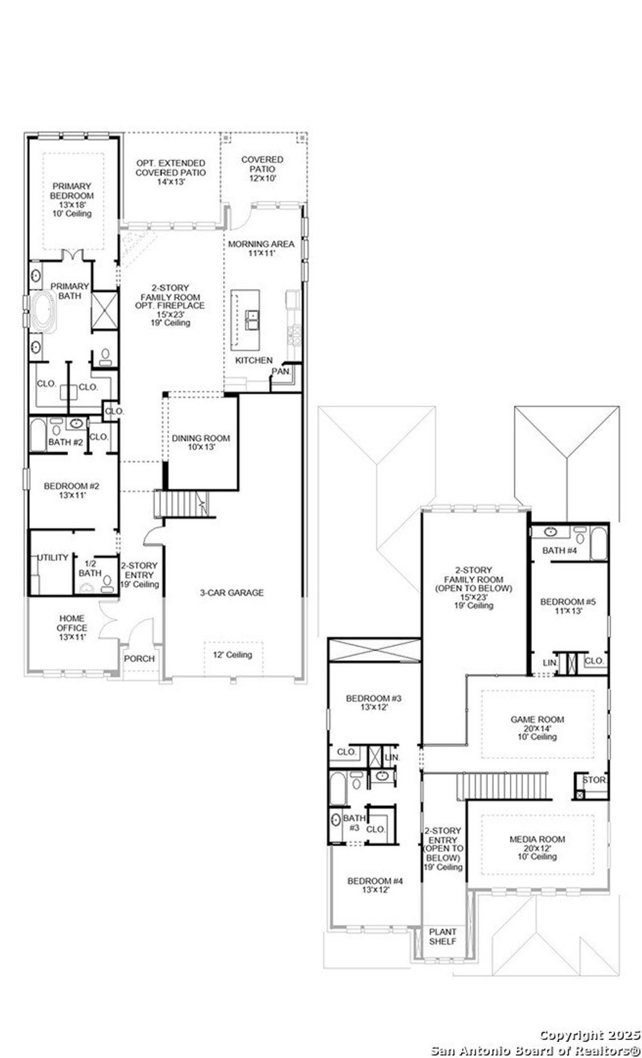 2D floor plan layout of this home in Haby Hill 50', San Antonio, TX (Image 2).