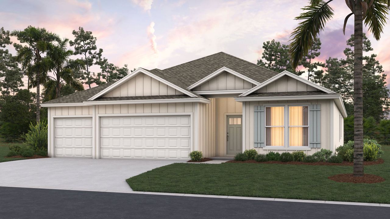 Representative exterior photo of a completed home built from the Destin by D.R. Horton in Broward Key, Jacksonville, FL (Image 2). Representative exterior photo of a completed home built from the Destin by D.R. Horton in Broward Key, Jacksonville, FL (Image 2).