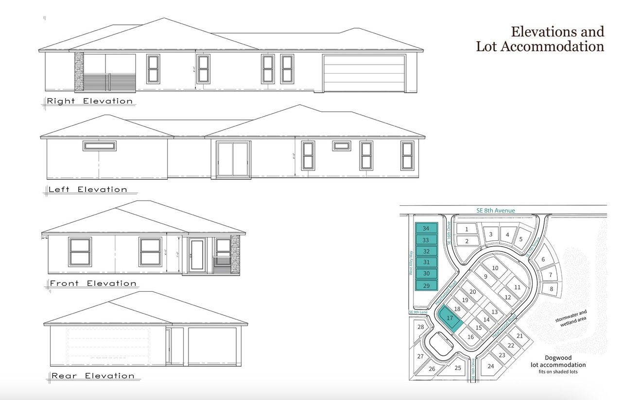 2D floor plan layout for the Dogwood by Elevated Design & Construction in Heartwood, Gainesville, FL (Image 2).