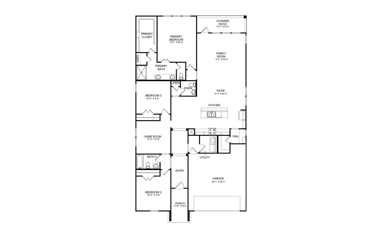 2D floor plan layout of this home in Sunterra, Katy, TX (Image 2).