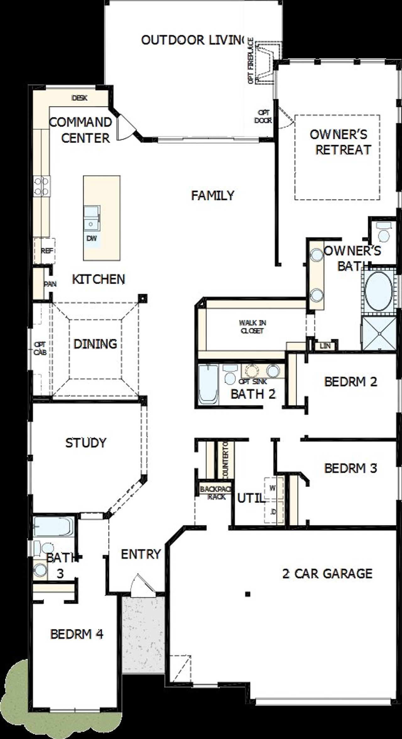 2D floor plan layout of this home in Brookewater 55’ Homesites, Rosenberg, TX (Image 2). 2D floor plan layout of this home in Brookewater 55’ Homesites, Rosenberg, TX (Image 2).