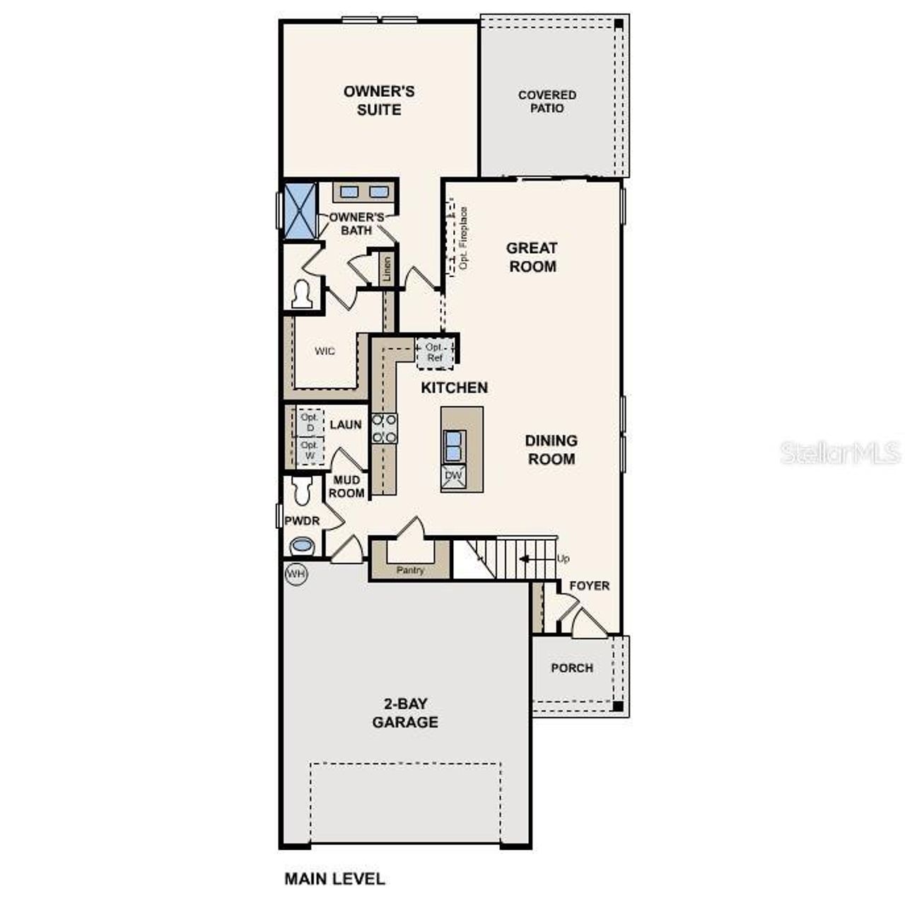 2D floor plan layout of this home in Palm Series at Seminole Palms, Palm Coast, FL (Image 2).