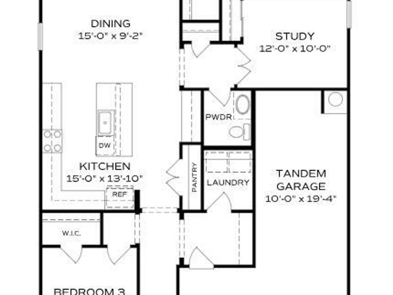 2D floor plan layout of this home in South Ranch Destination Collection, Prescott, AZ (Image 2).