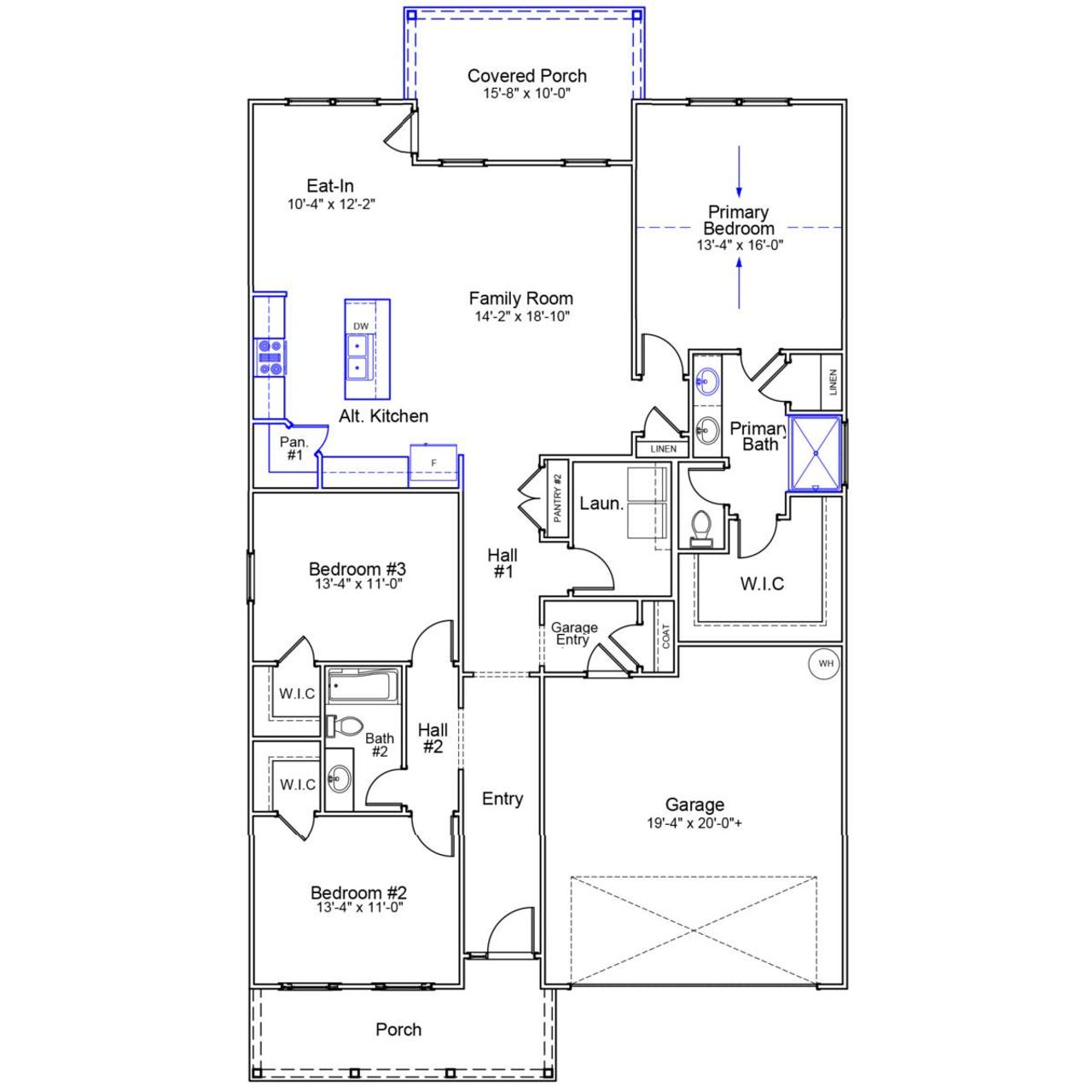 2D floor plan layout of this home in Jordan Grove, Conway, SC (Image 2).