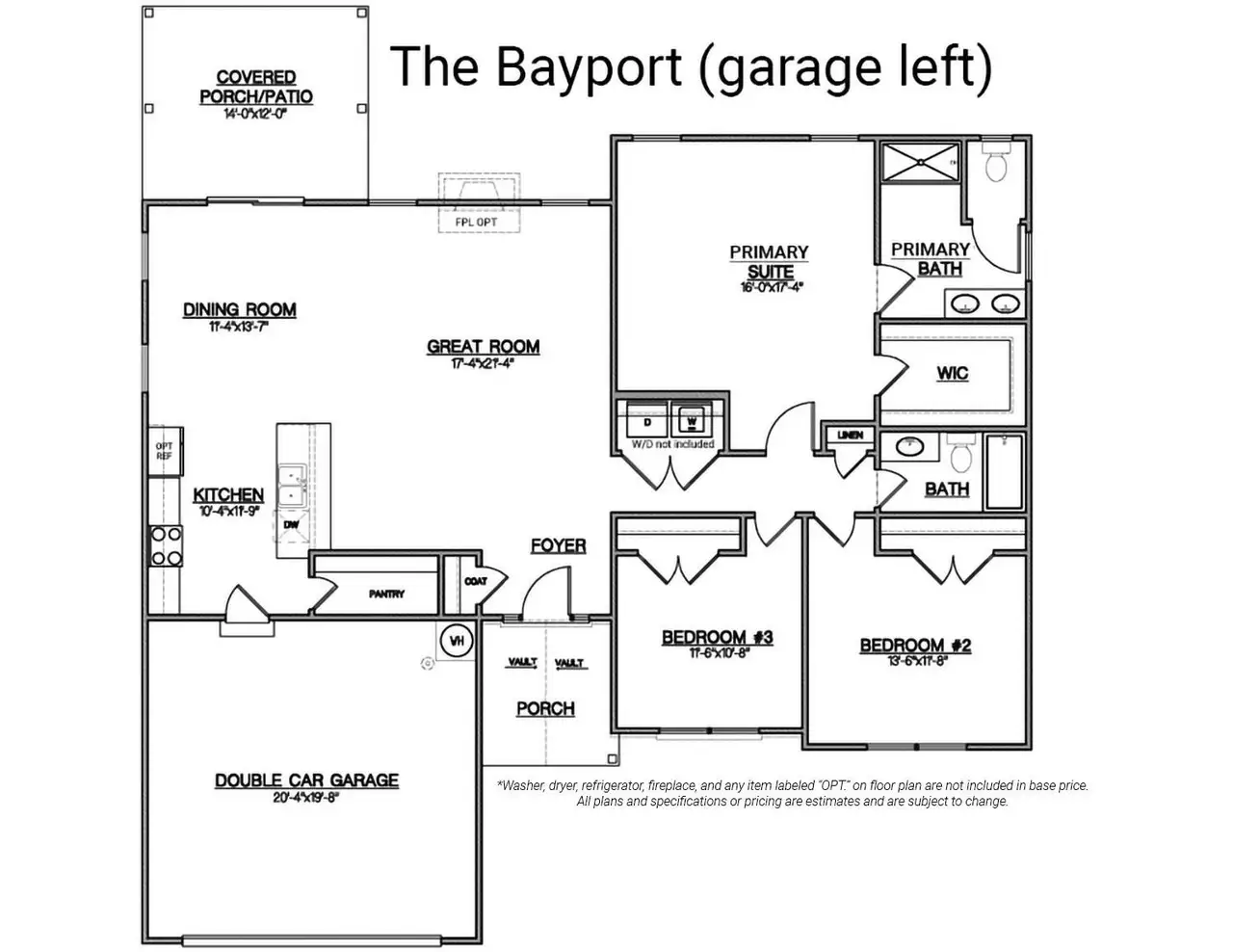 Bayport floor plan, which will be garage left on this lot