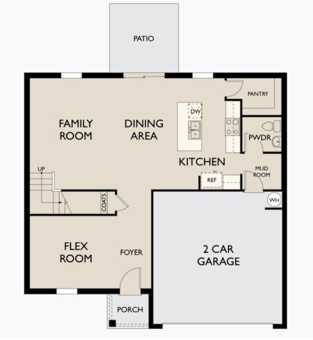 2D floor plan layout for the Beacon by Starlight Homes in Silverton, Dacula, GA (Image 2).