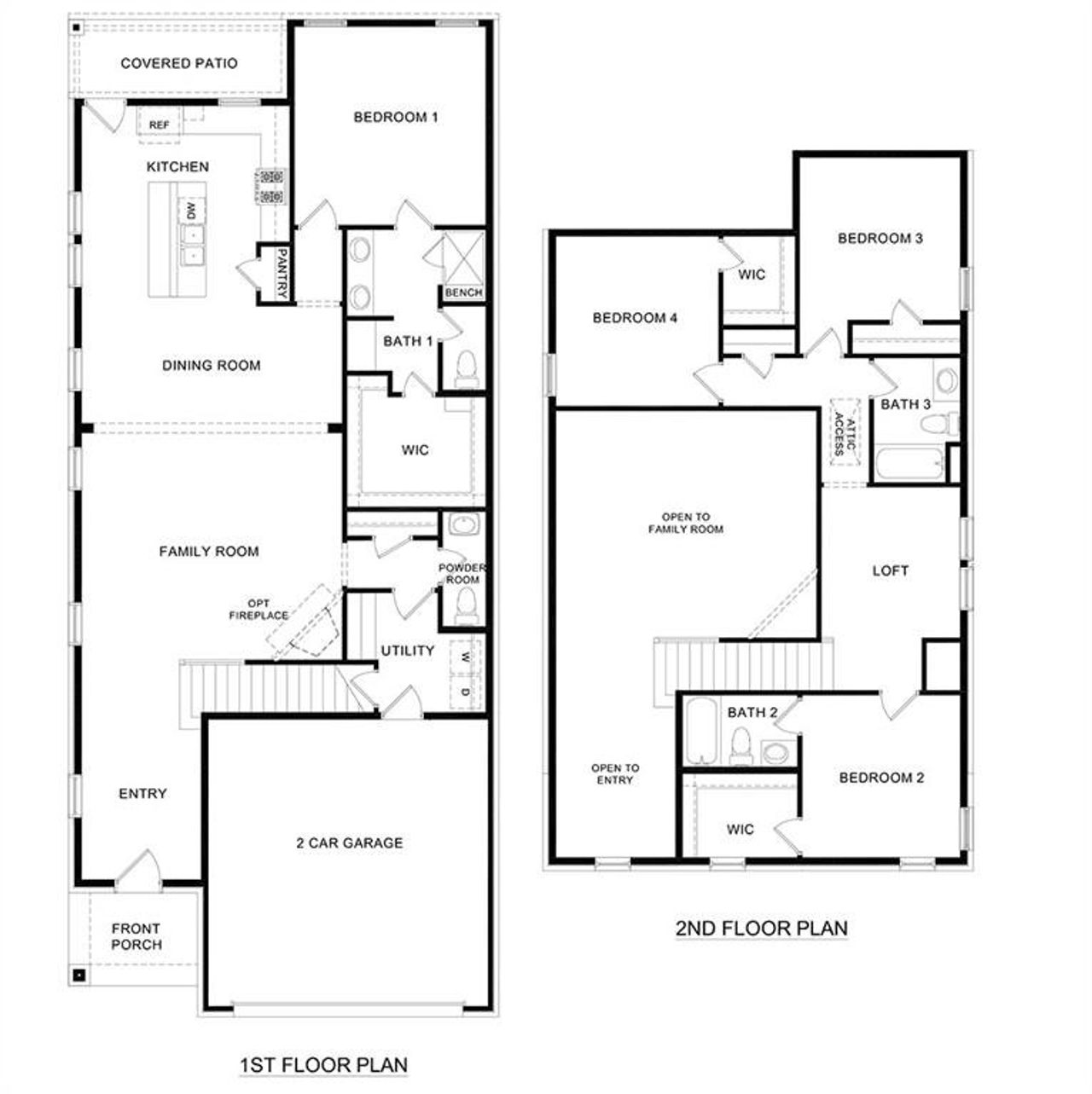 2D floor plan layout of this home in Windchime, Celina, TX (Image 2).
