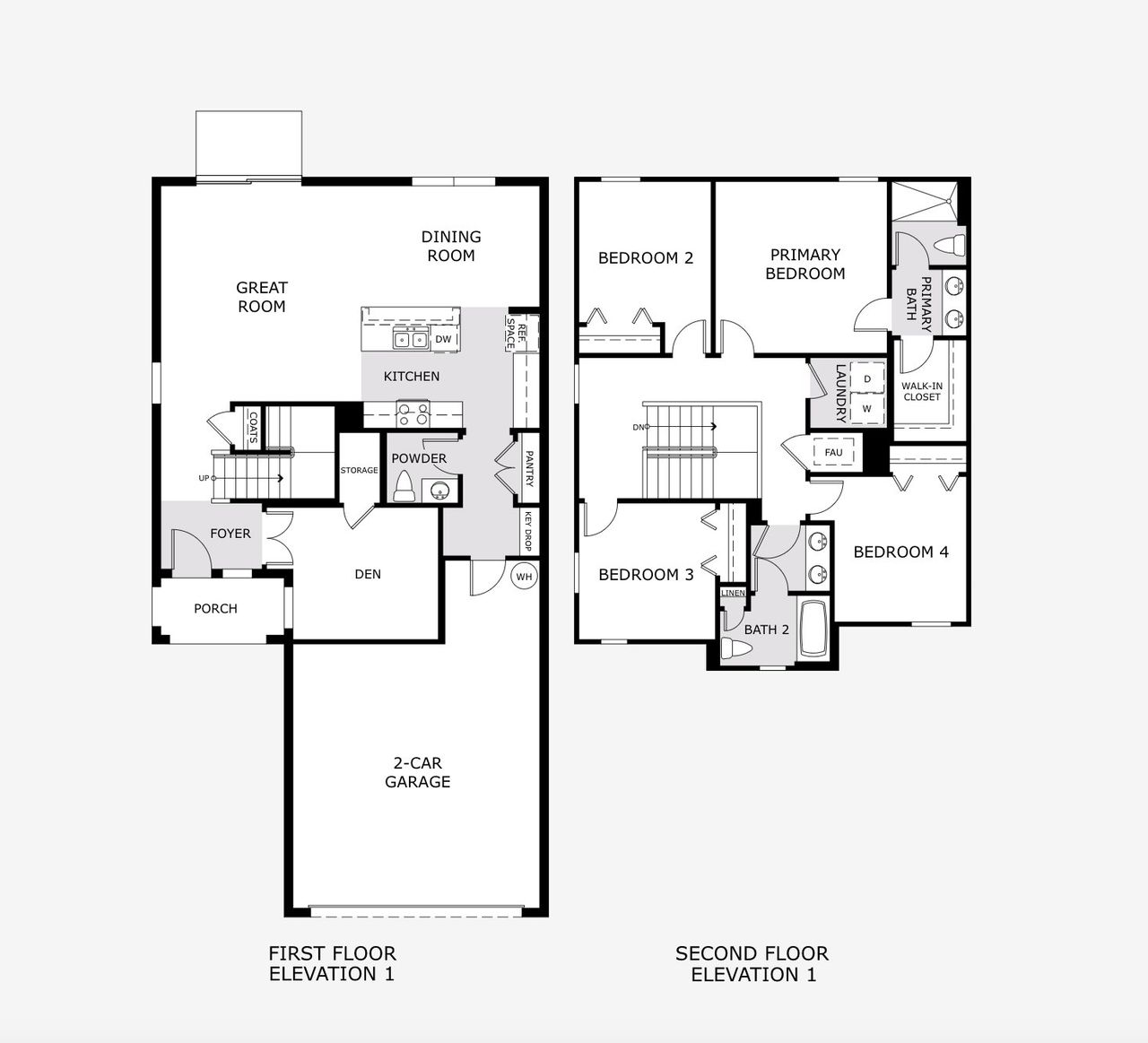 2D floor plan layout of this home in Horse Creek at Crosswinds, Davenport, FL (Image 2).