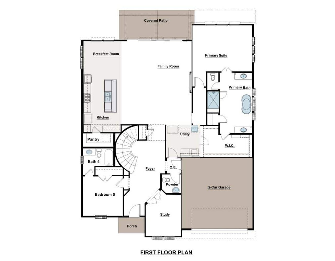 2D floor plan layout of this home in Bluffview Reserve, Leander, TX (Image 2). 2D floor plan layout of this home in Bluffview Reserve, Leander, TX (Image 2).