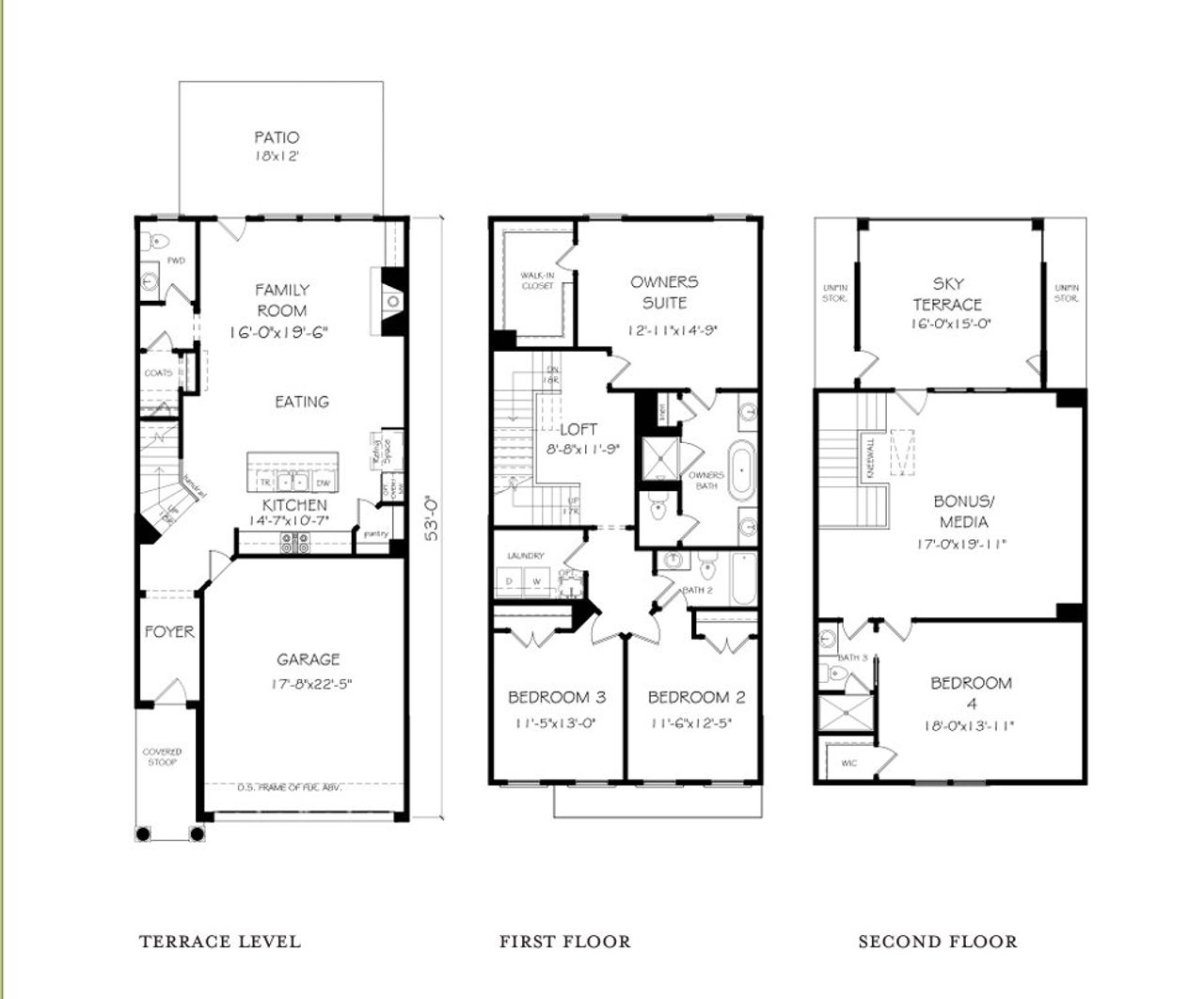 2D floor plan layout for the The Kennedy by JW Collection in Devin's Shire - A Kennesaw Tradition, Kennesaw, GA (Image 2).