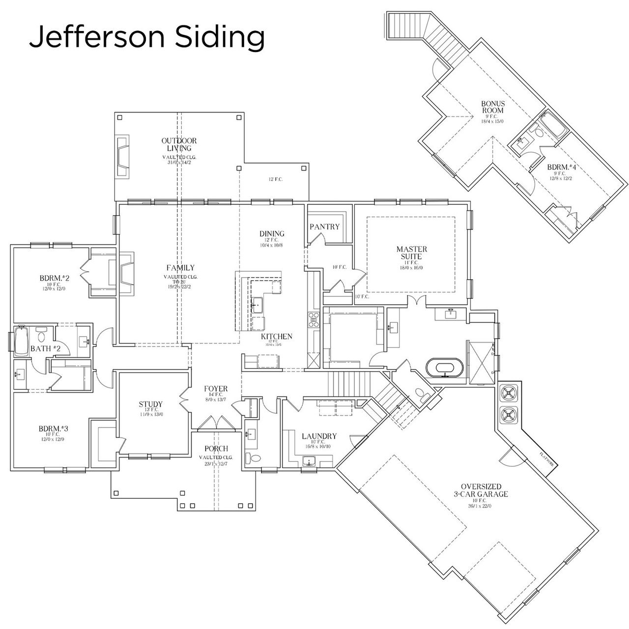 2D floor plan layout for the Jefferson by Cope Homes in Hidden Valley I, Princeton, TX (Image 2).