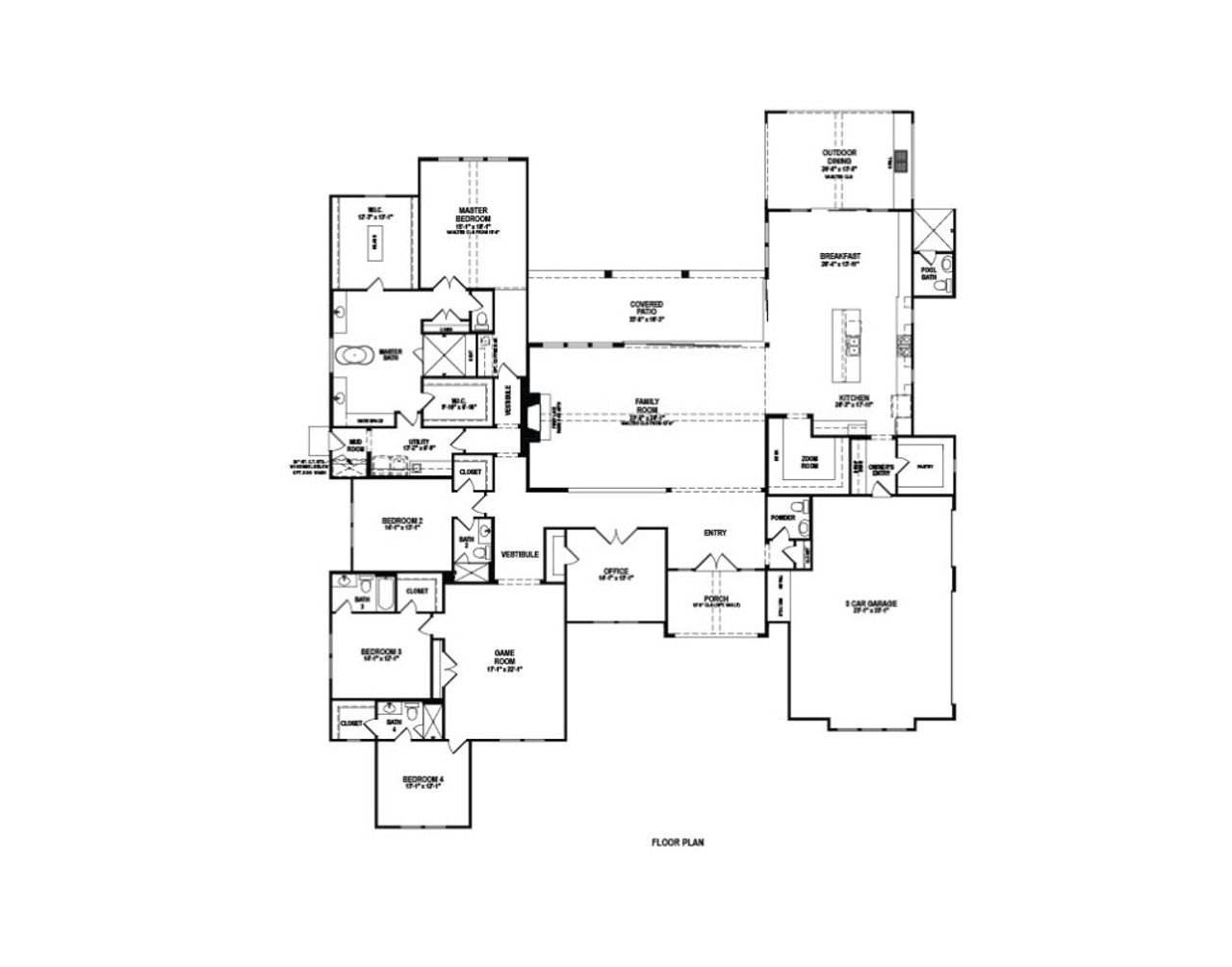2D floor plan layout for the 4947 by Gracepoint Homes in The Cedars, Plantersville, TX (Image 2). 2D floor plan layout for the 4947 by Gracepoint Homes in The Cedars, Plantersville, TX (Image 2).