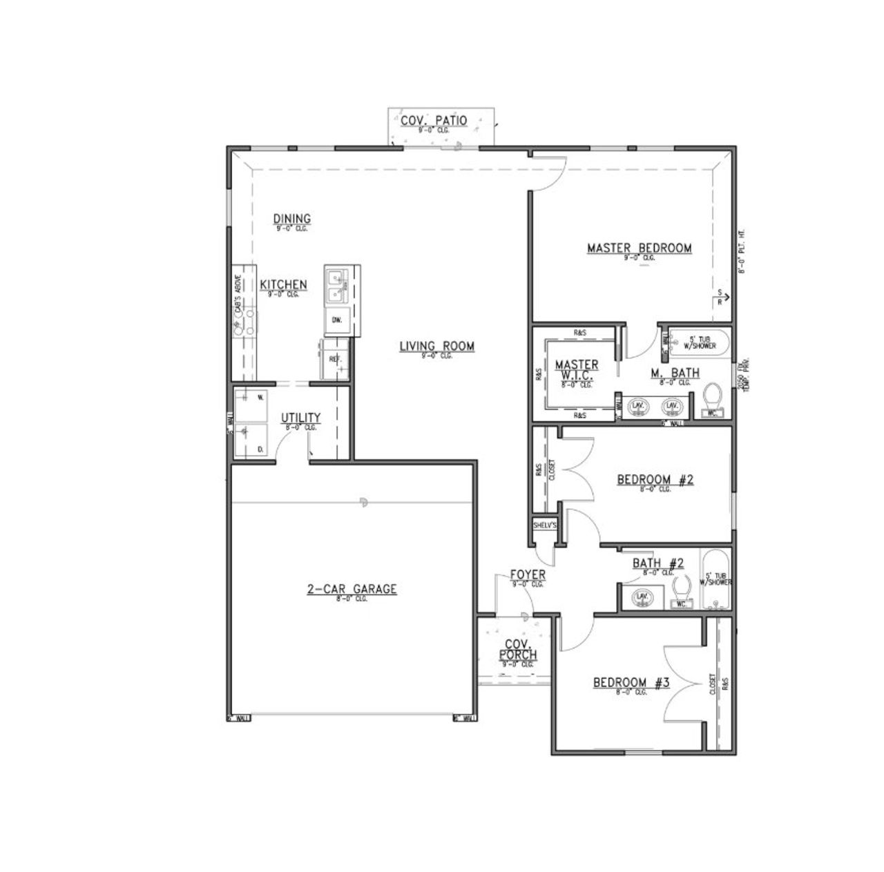 2D floor plan layout for the Evergreen by Alta Homes in Crockett Meadows, Conroe, TX (Image 2).