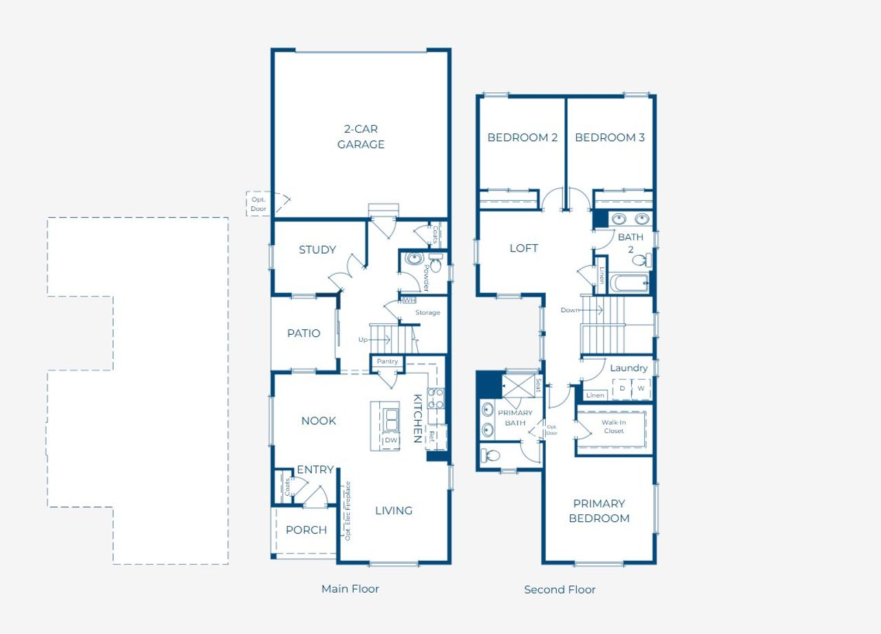 2D floor plan layout of this home in The Casitas Collection at Windler, Aurora, CO (Image 2). 2D floor plan layout of this home in The Casitas Collection at Windler, Aurora, CO (Image 2).