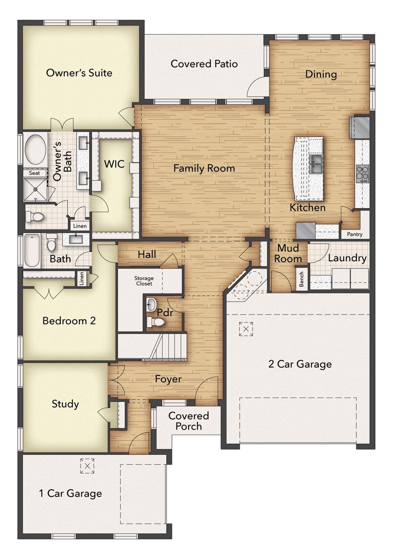 2D floor plan layout of this home in Cedar Ridge Estates, Anna, TX (Image 2). 2D floor plan layout of this home in Cedar Ridge Estates, Anna, TX (Image 2).