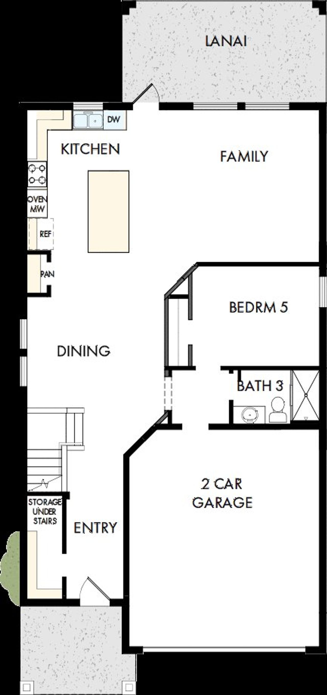 2D floor plan layout of this home in Persimmon Place – Garden Series, Wesley Chapel, FL (Image 2).