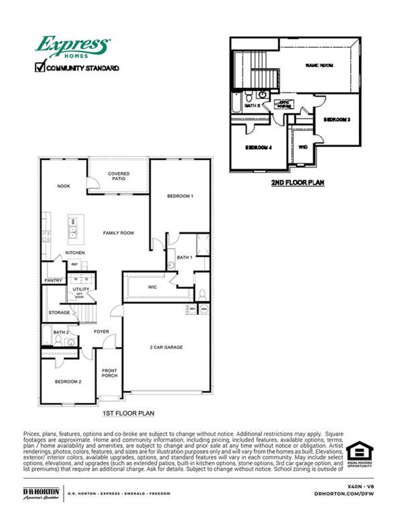 2D floor plan layout of this home in Riverfield, Josephine, TX (Image 2).