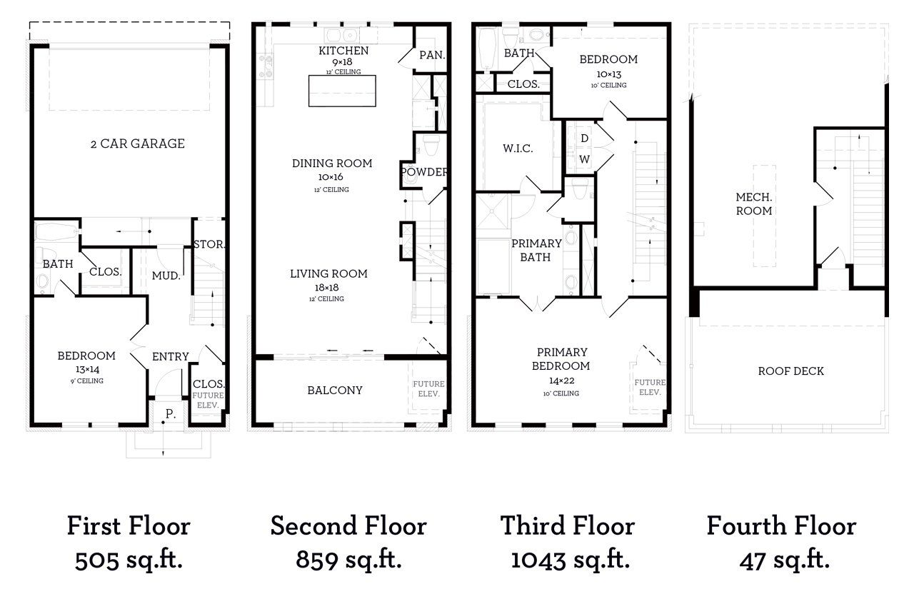 2D floor plan layout of this home in The Brownstones at East Quarter, Dallas, TX (Image 2). 2D floor plan layout of this home in The Brownstones at East Quarter, Dallas, TX (Image 2).