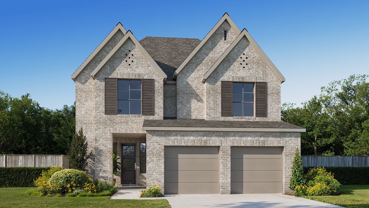 Representative exterior photo of a completed home built from the 2725W by Perry Homes in Meridiana, Rosharon, TX (Image 2).
