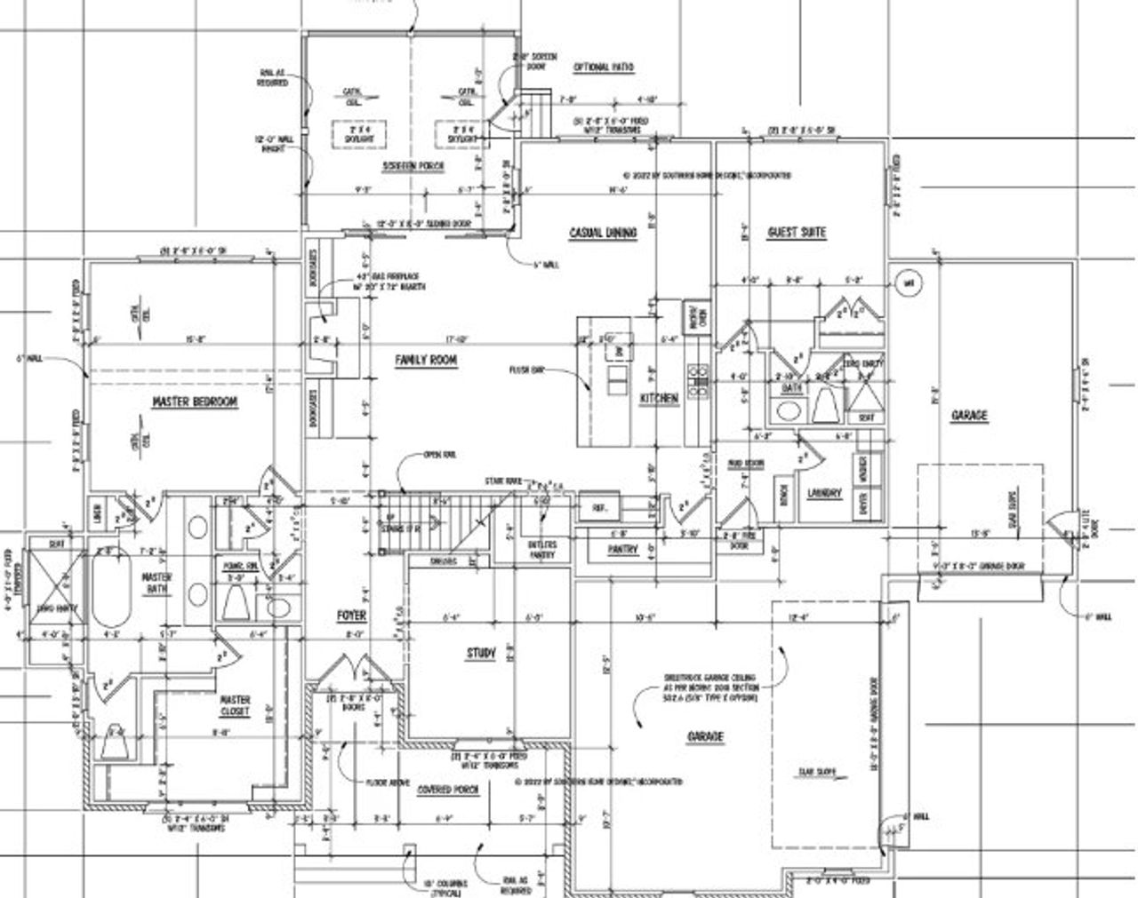 2D floor plan layout for the Kennedy Lynn by Triple A Homes in McLaurin Farms, Fuquay Varina, NC (Image 2).