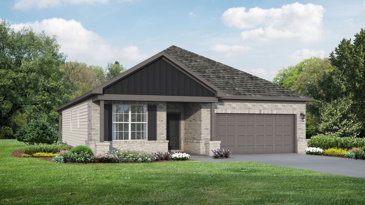 Representative exterior photo of a completed home built from the The Everett by Davidson Homes LLC in Sundance Cove, Crosby, TX (Image 2).