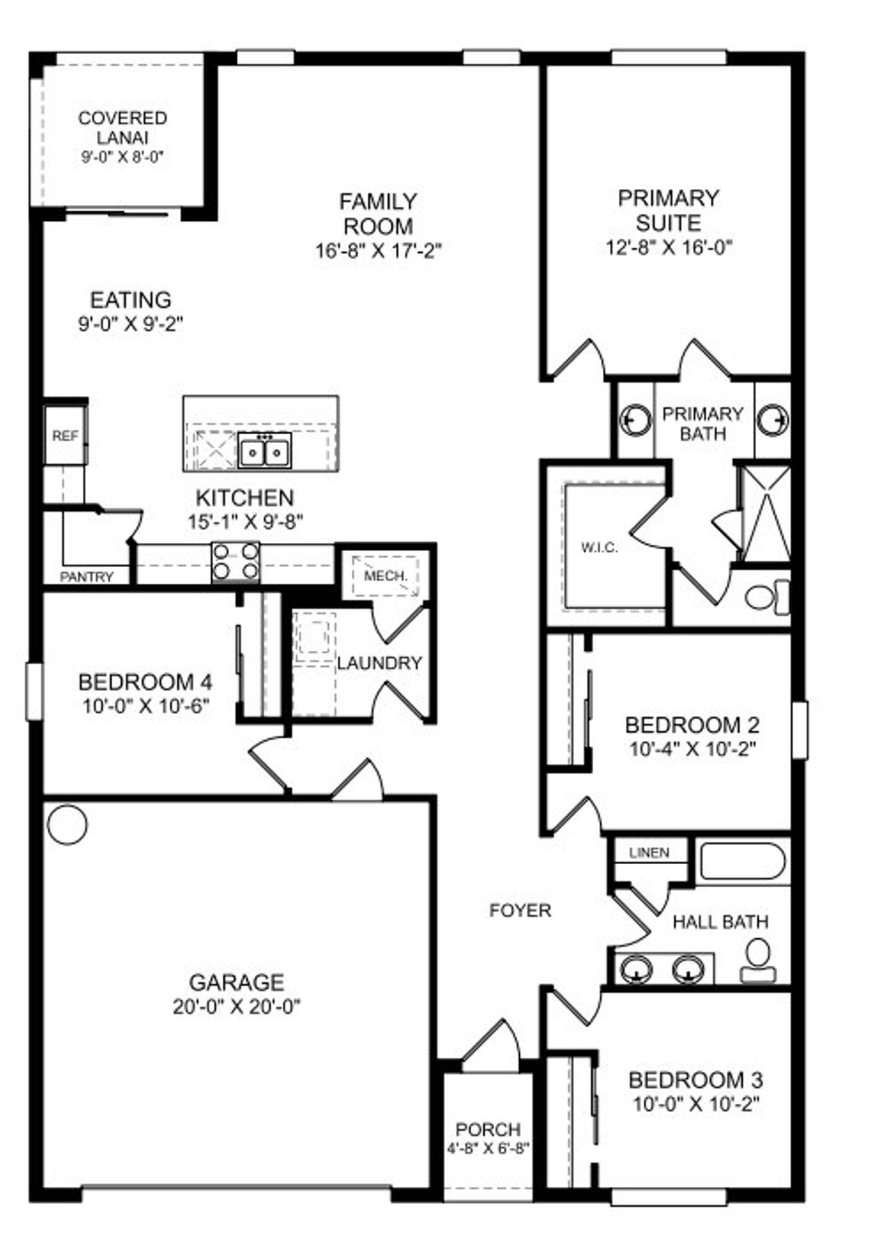 2D floor plan layout of this home in Wynnstone, Davenport, FL (Image 2).