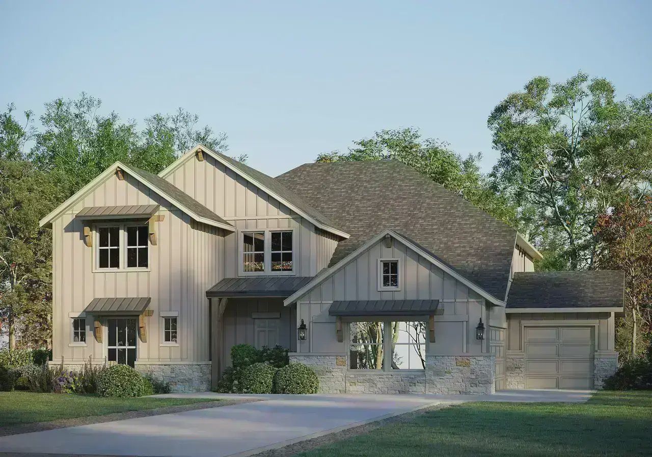 Representative exterior photo of a completed home built from the Kennedy II 5242 by GFO Home in Eagle’s Estates, Burleson, TX (Image 2).