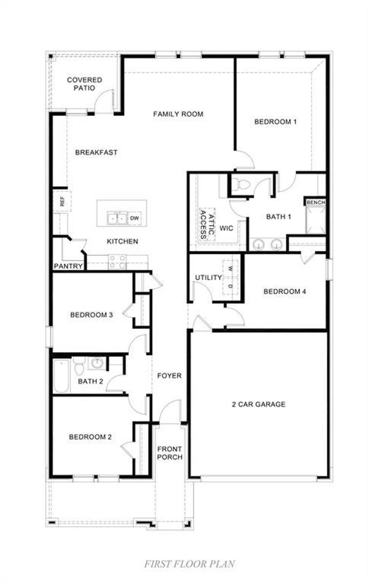 2D floor plan layout of this home in Windchime, Celina, TX (Image 2).