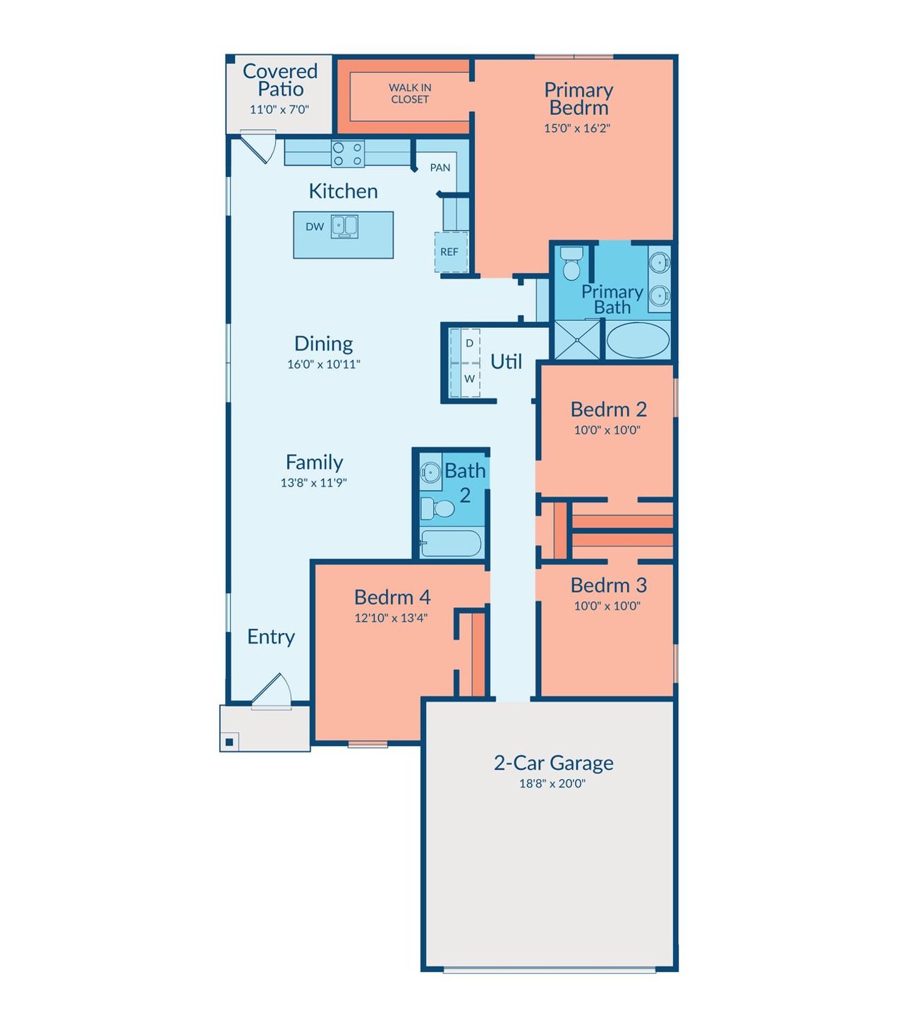 2D floor plan layout of this home in Sofi Lakes, Katy, TX (Image 2).