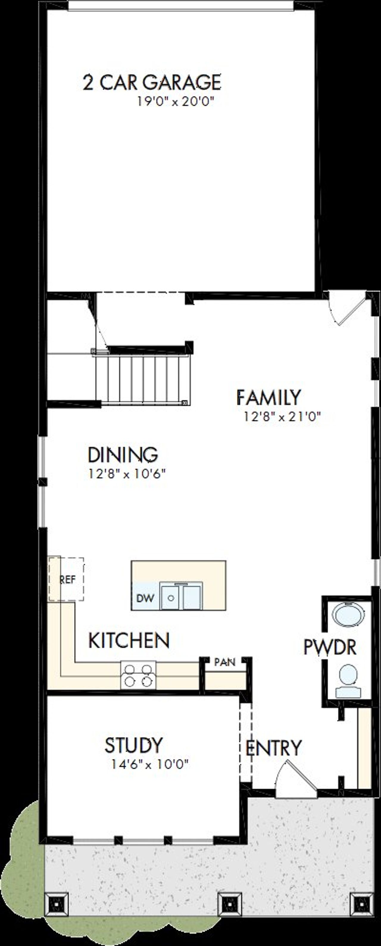 2D floor plan layout of this home in Bridgeland Central: Emerald Heights - Cottages Row Collection, Cypress, TX (Image 2).