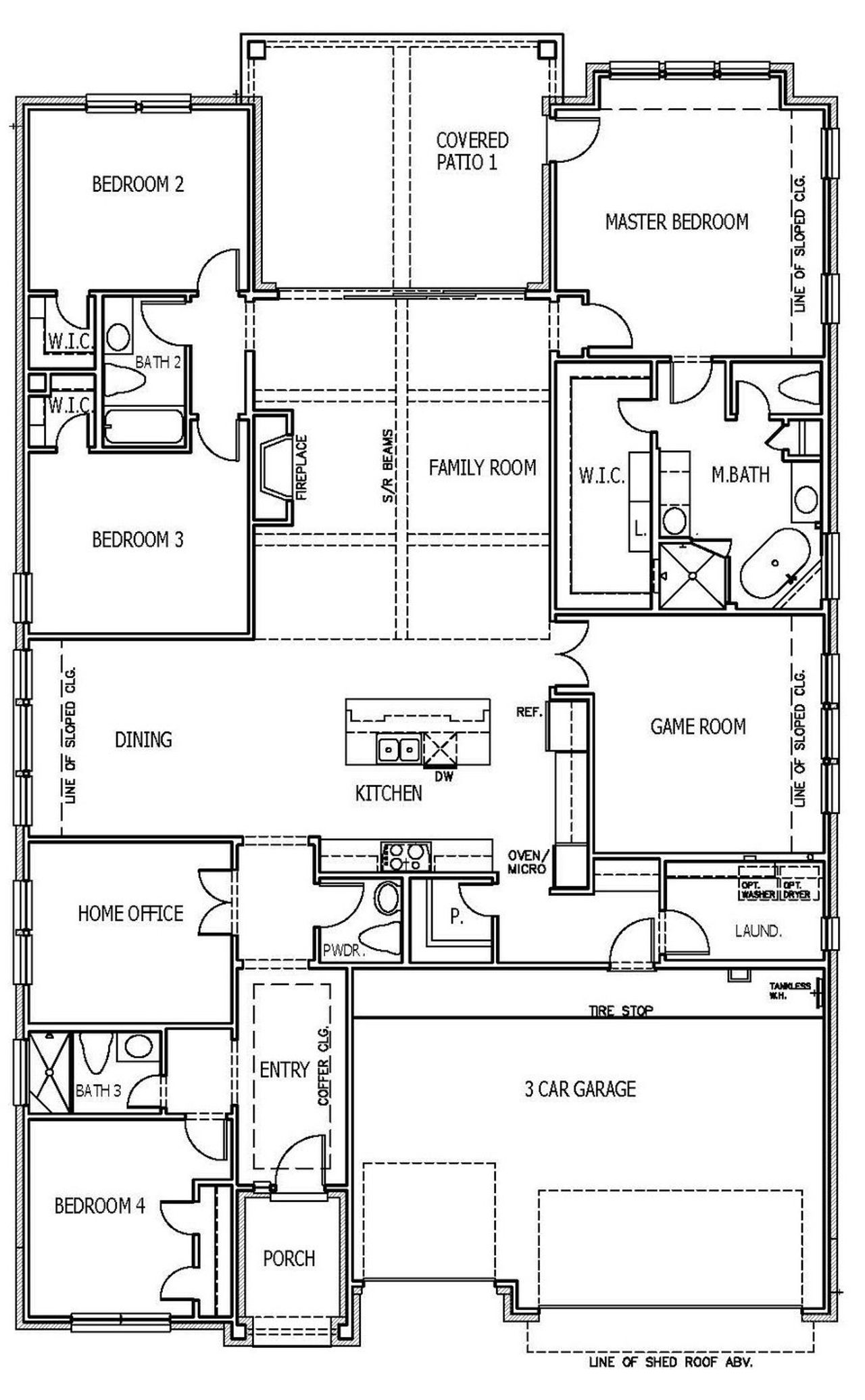 2D floor plan layout of this home in Riverstone, Georgetown, TX (Image 2).
