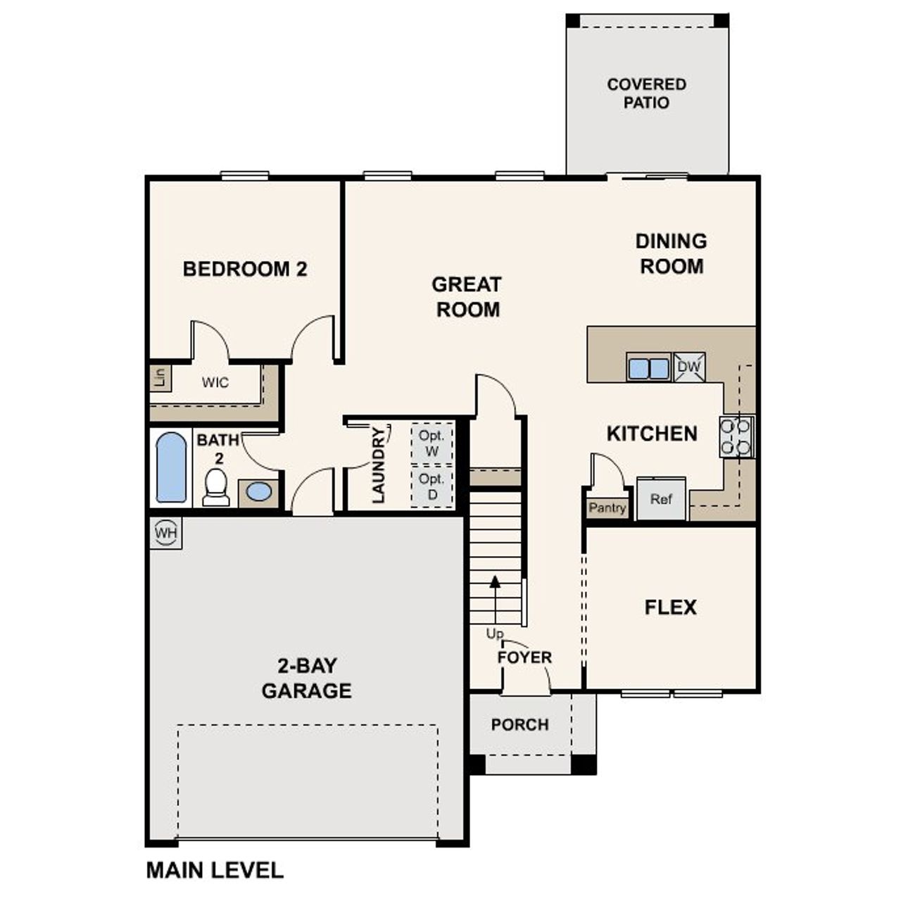 2D floor plan layout of this home in Entrada del Toro at Rancho Sahuarita, Sahuarita, AZ (Image 2).