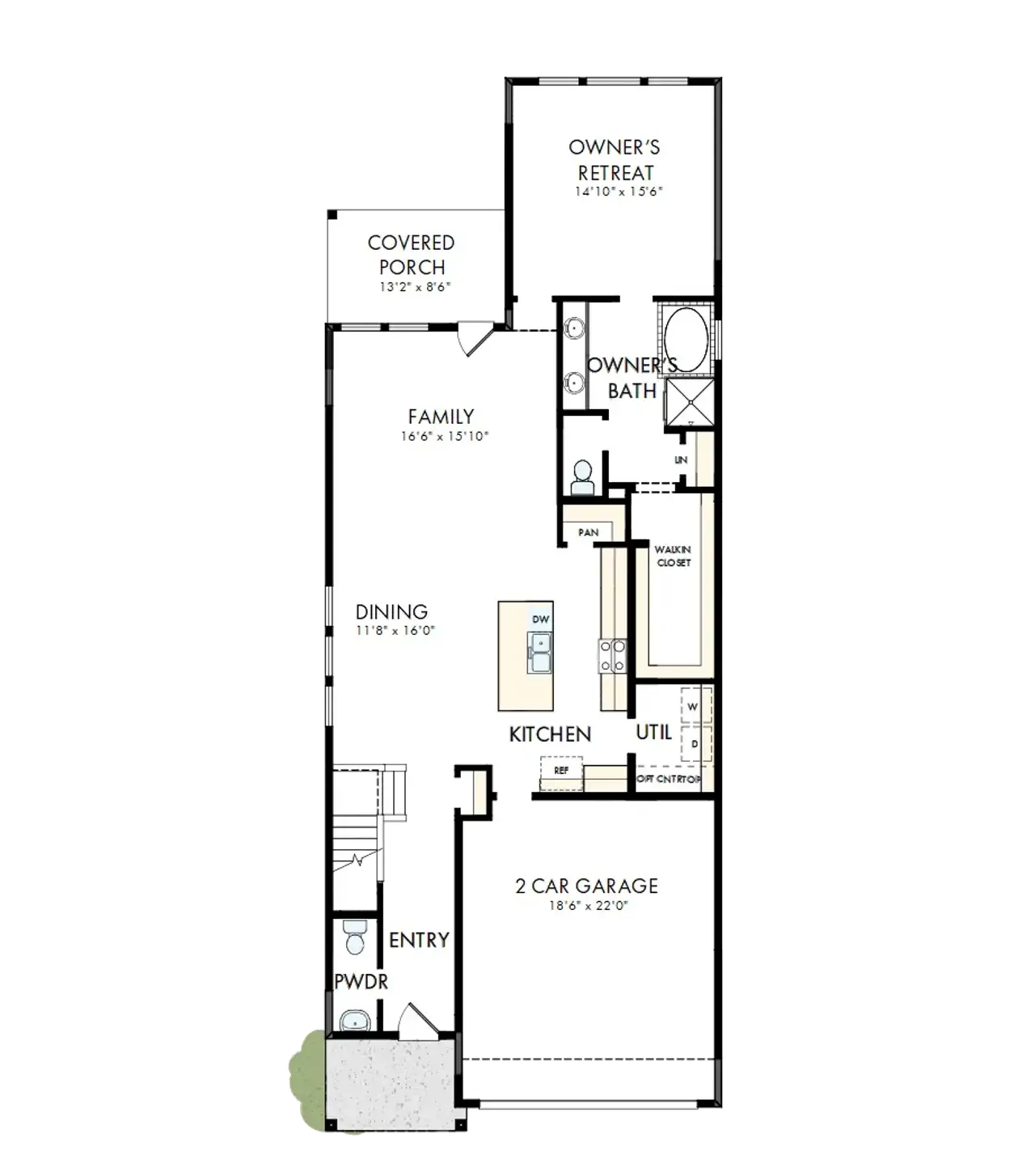 2D floor plan layout of this home in Solterra - Garden Series, Mesquite, TX (Image 2).
