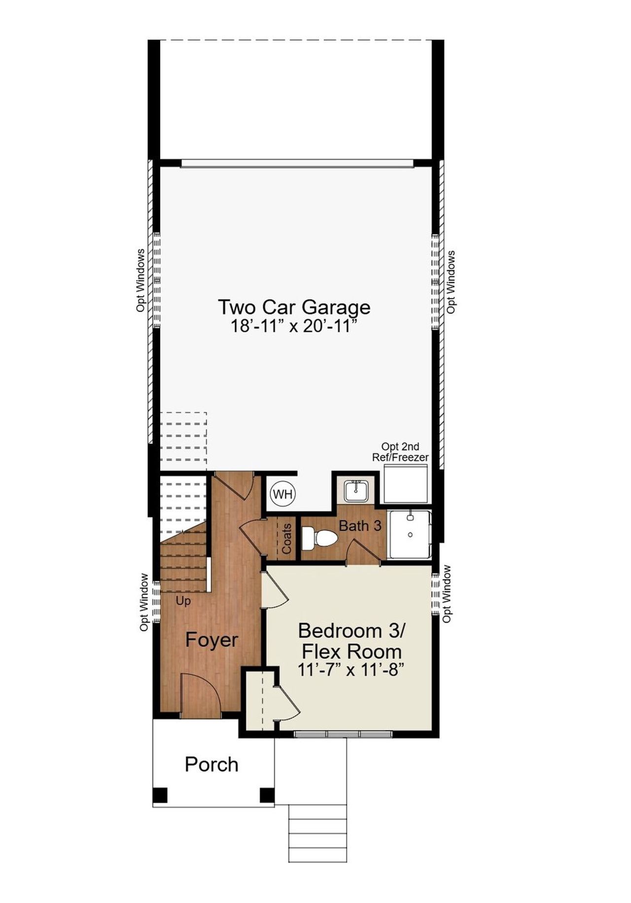 2D floor plan layout for the The Modena by Cothran Homes in ~Faris Park~, Greenville, SC (Image 2).