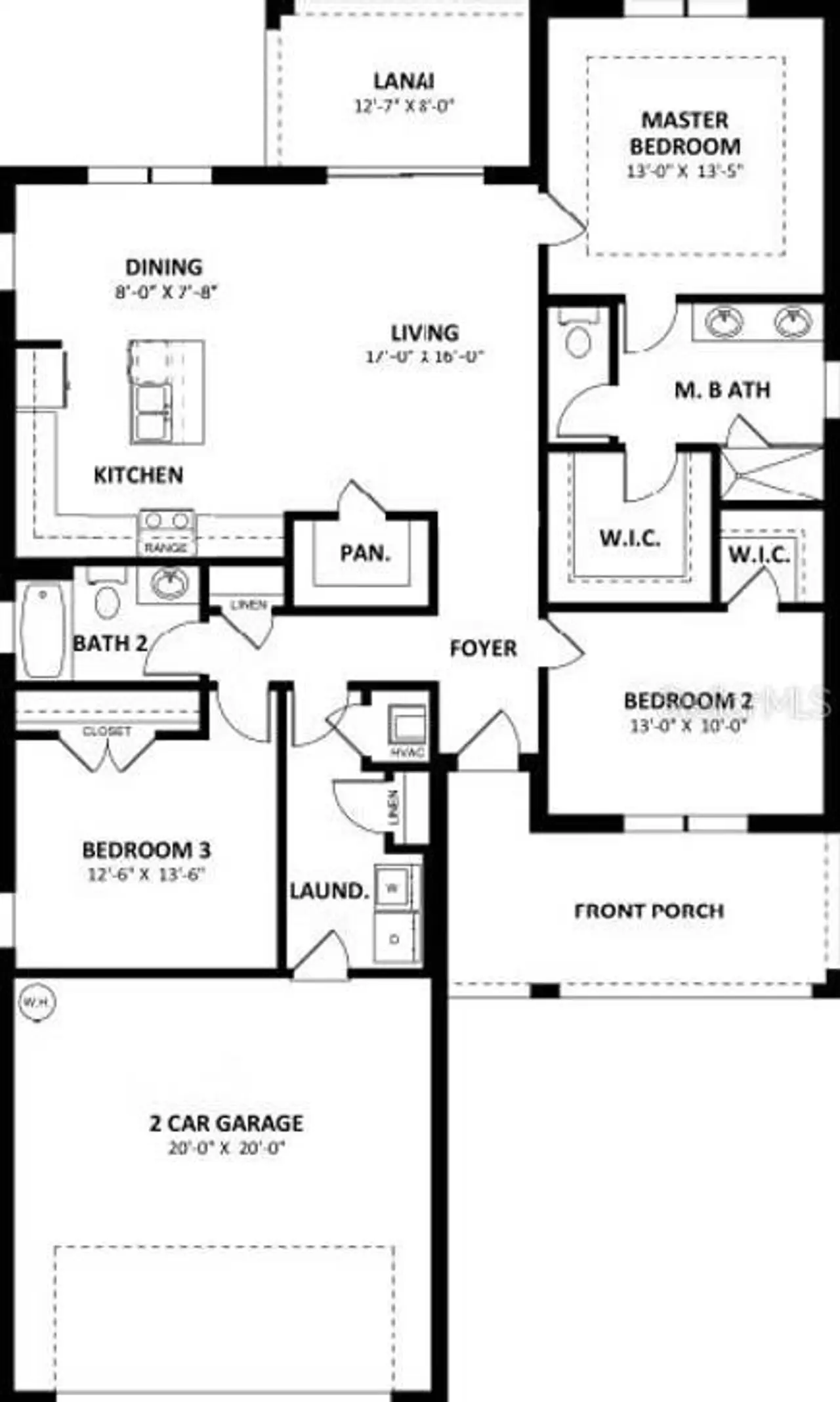 2D floor plan layout of this home in , Sebring, FL (Image 2).