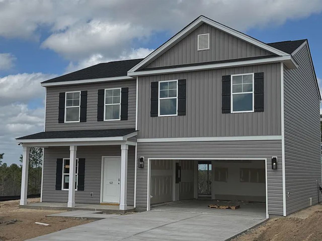 Front exterior of a new home in Amber Hill, West Columbia, SC, highlighting curb appeal (Image 2).
