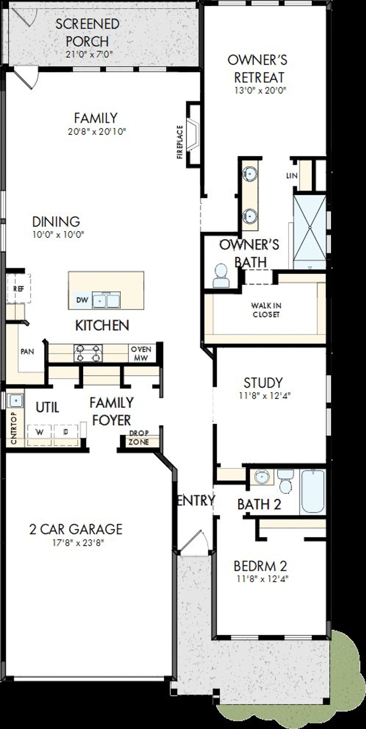 2D floor plan layout of this home in Encore at Streamside - Classic Series, Waxhaw, NC (Image 2).