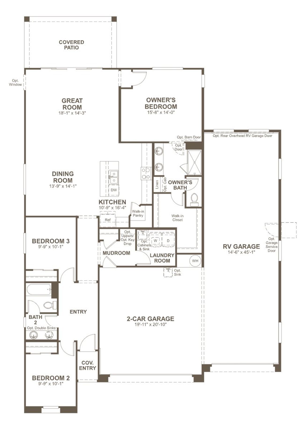 2D floor plan layout of this home in Seasons at Rio Rancho, Surprise, AZ (Image 2).