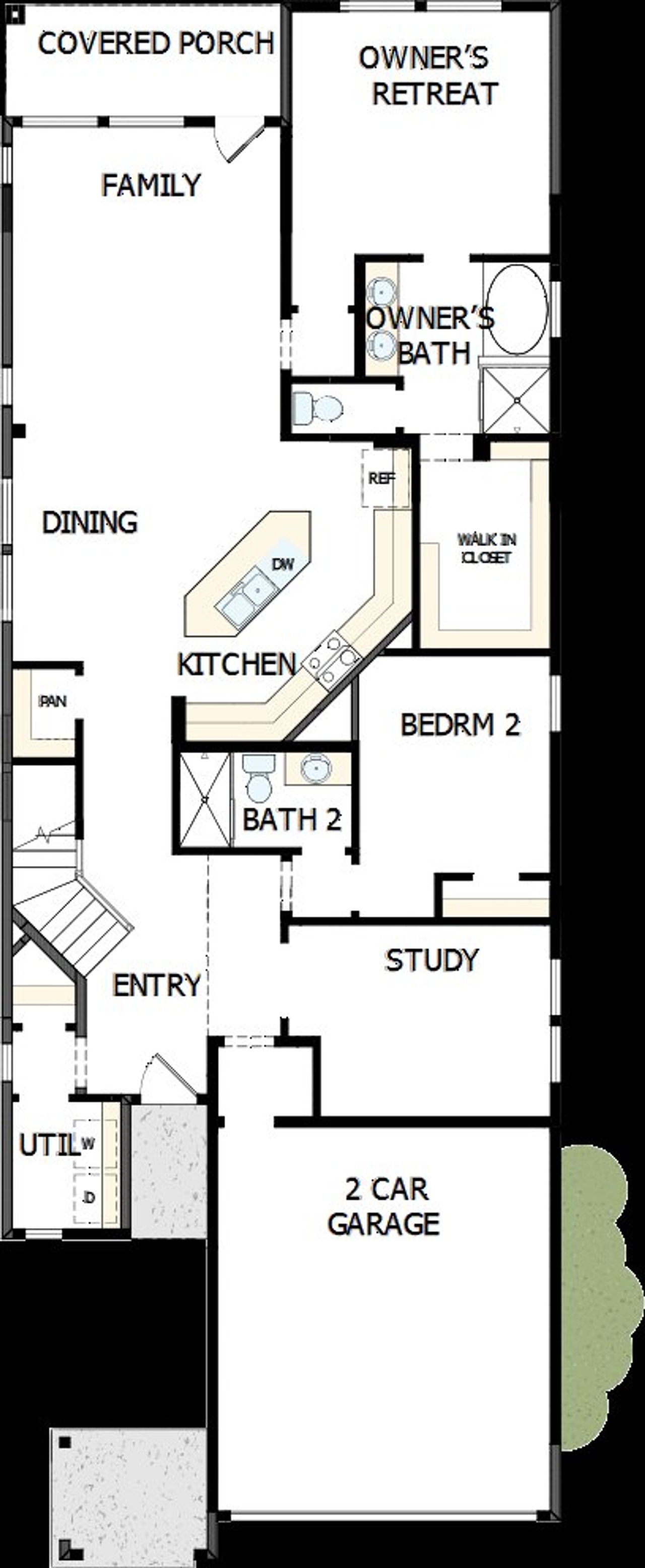 2D floor plan layout of this home in The Grand Prairie 40’, Hockley, TX (Image 2).