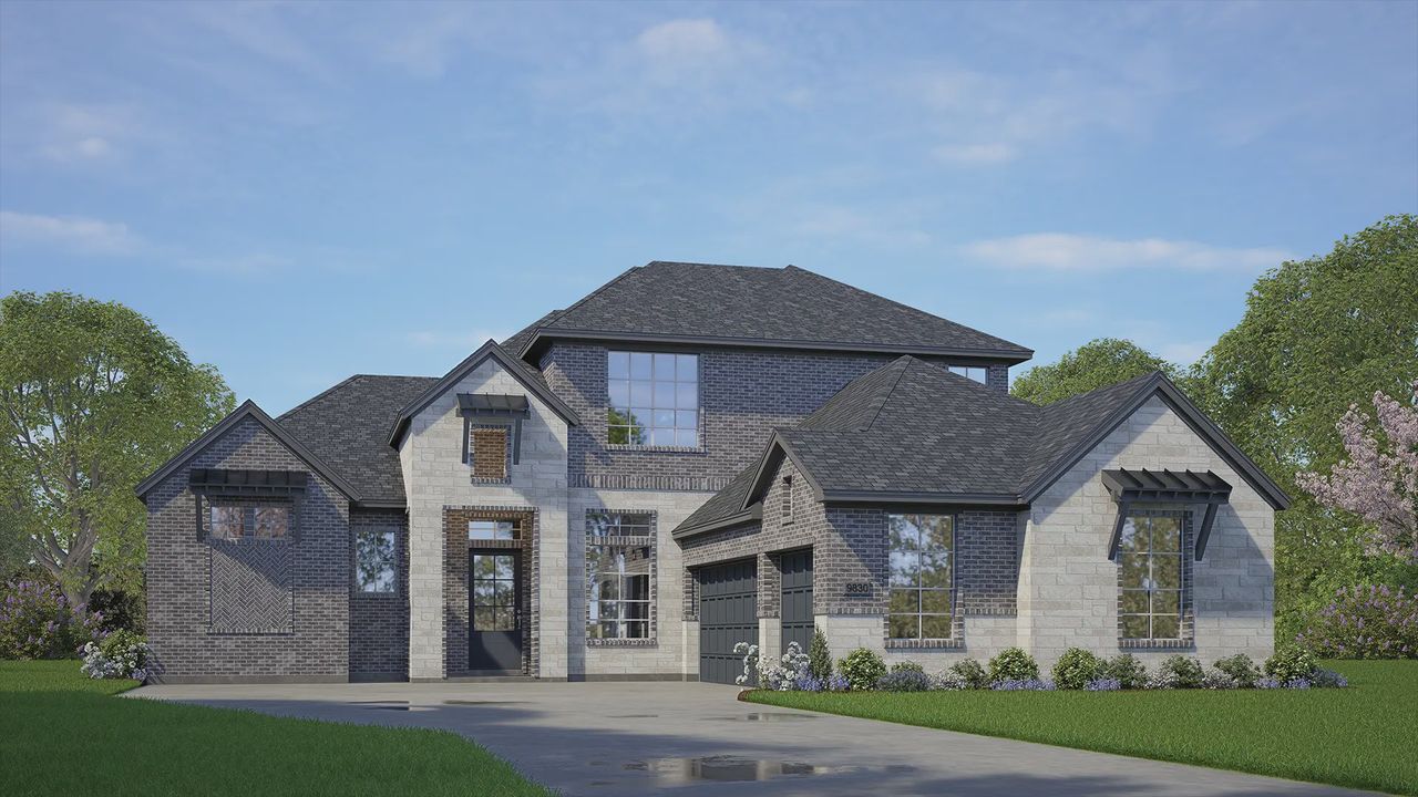 Representative exterior photo of a completed home built from the Stonehaven by Chesmar Homes in Riceland 60',65',70', Mont Belvieu, TX (Image 2). Representative exterior photo of a completed home built from the Stonehaven by Chesmar Homes in Riceland 60',65',70', Mont Belvieu, TX (Image 2).