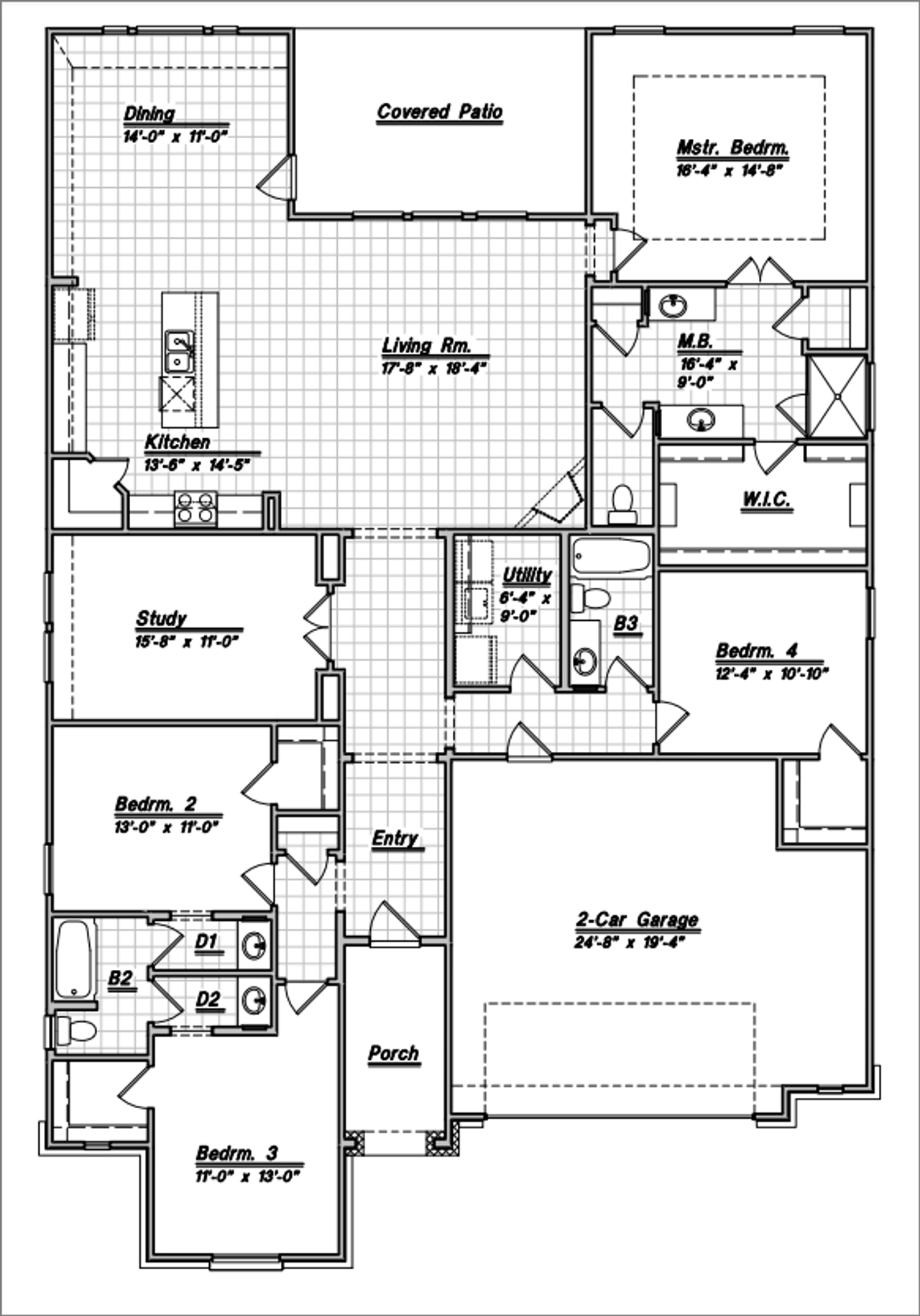 2D floor plan layout for the Cotulla by Bellaire Homes in Buffalo Crossing, Cibolo, TX (Image 2).