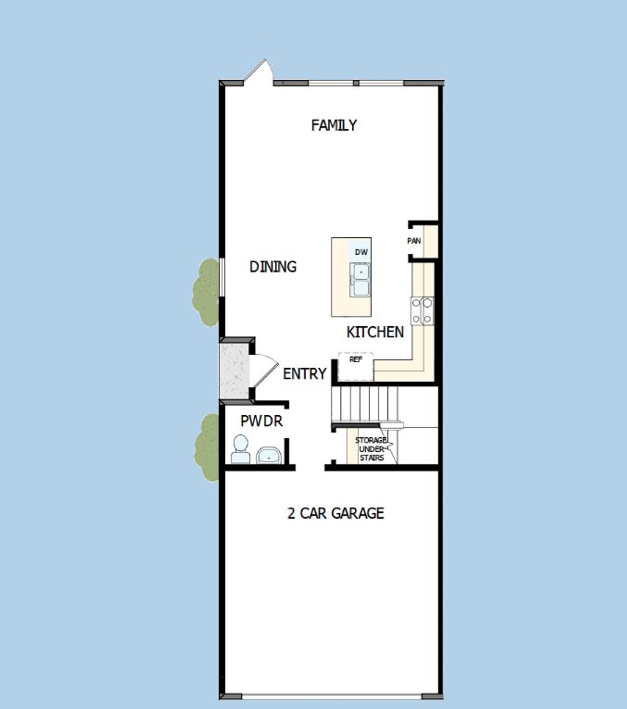 2D floor plan layout of this home in Waterset Townhomes, Apollo Beach, FL (Image 2).