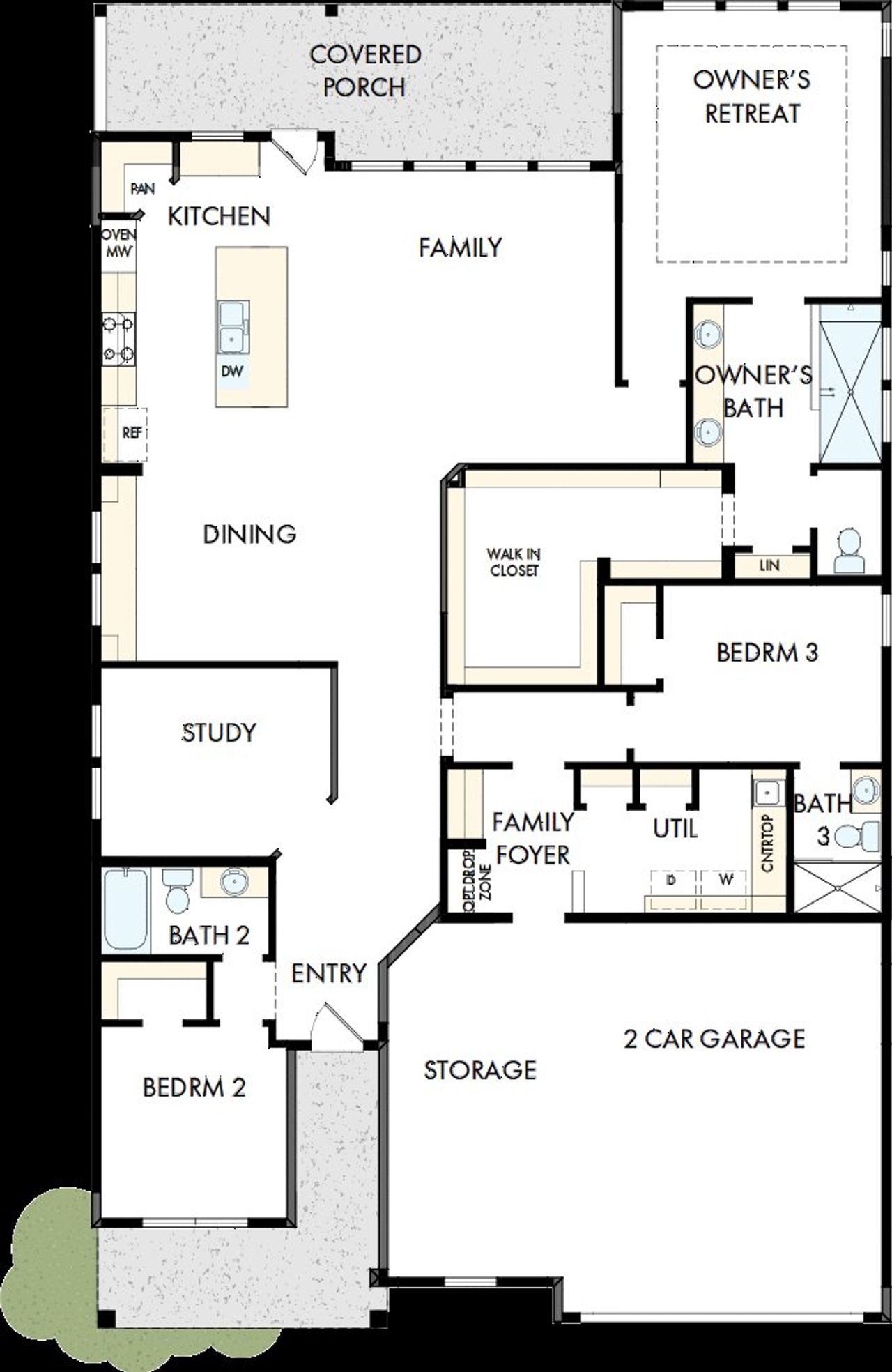 2D floor plan layout of this home in Encore at Streamside - Tradition Series, Waxhaw, NC (Image 2).