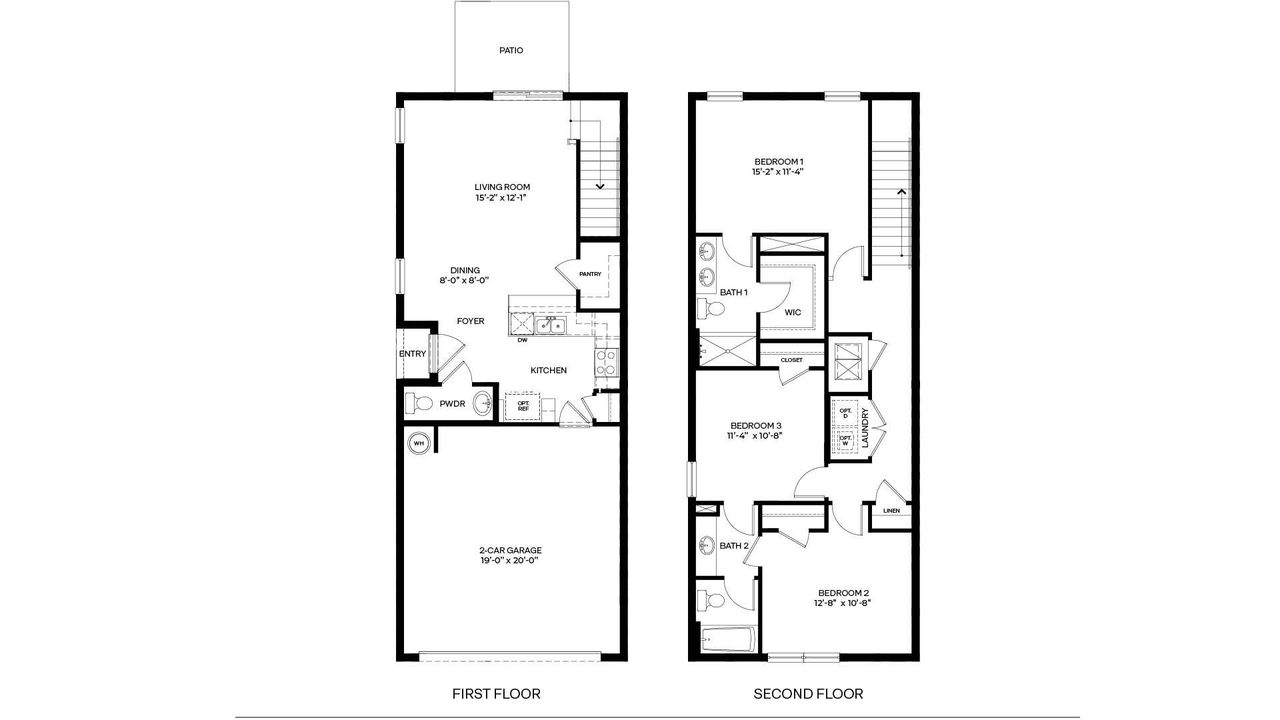 2D floor plan layout for the Perry End Unit by D.R. Horton in Tortuga Cay, Satellite Beach, FL (Image 2). 2D floor plan layout for the Perry End Unit by D.R. Horton in Tortuga Cay, Satellite Beach, FL (Image 2).