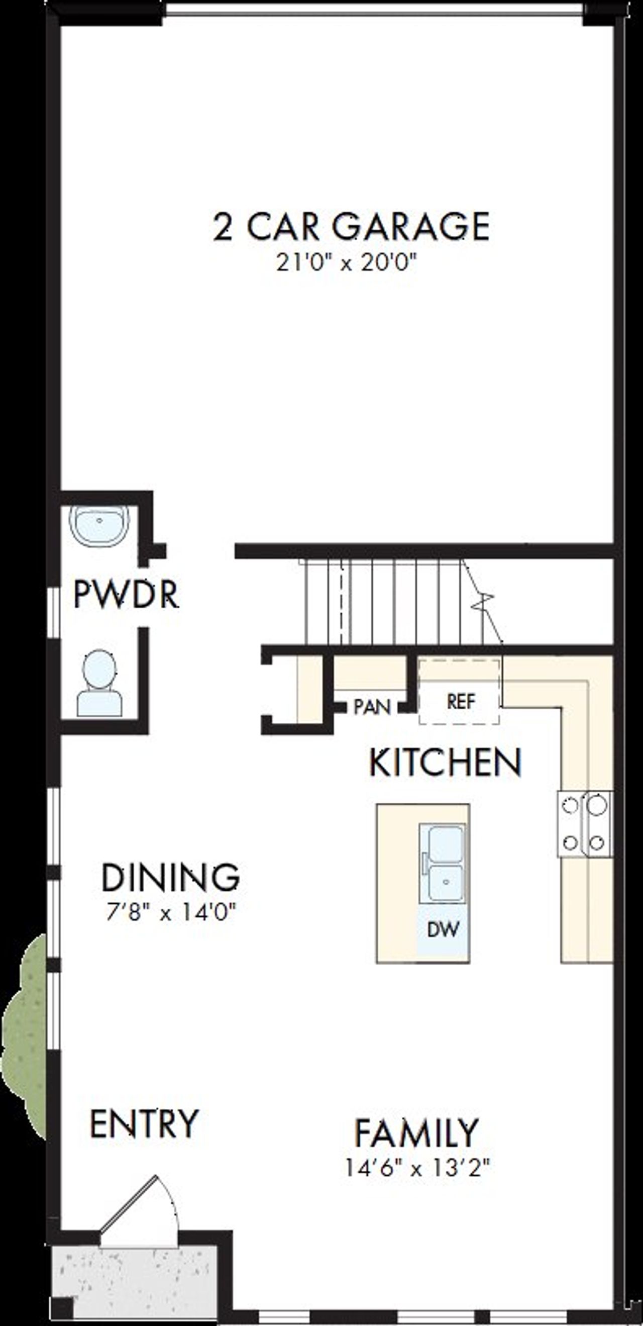 2D floor plan layout of this home in Westwood Reserve, Charlotte, NC (Image 2).