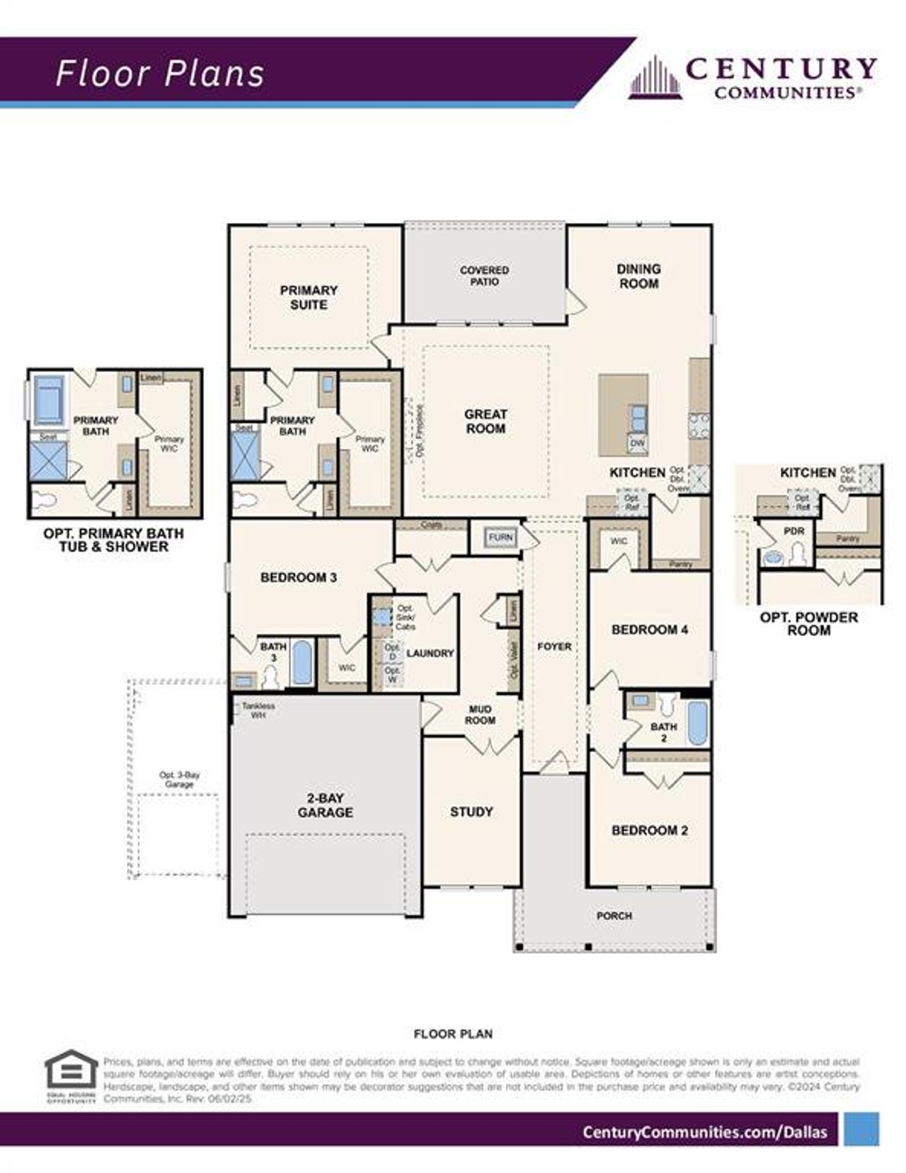 2D floor plan layout of this home in Anna Town Square, Anna, TX (Image 2).