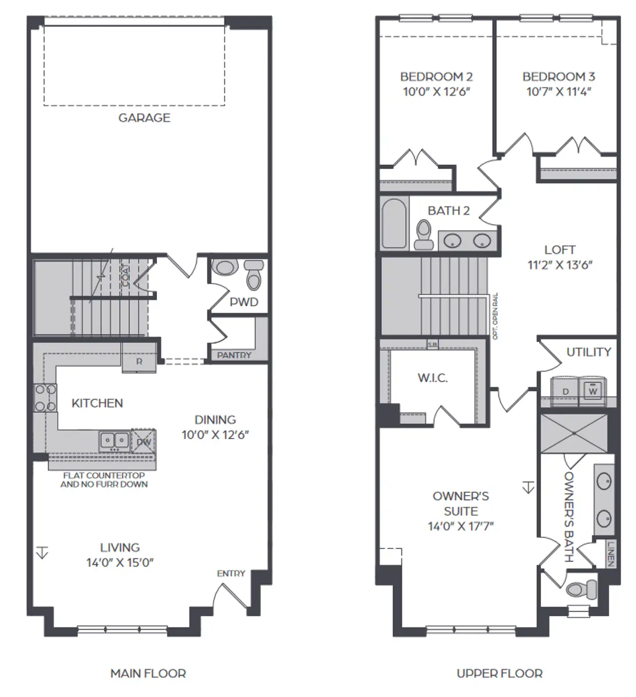 2D floor plan layout for the Natalie - old world by Cadence Homes in Karis, Crowley, TX (Image 2).